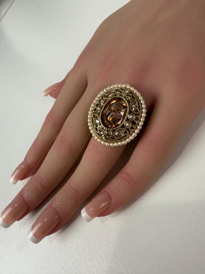 Kundan Polki Ring/Adjustable Ring/ Indian Ring/ Indian Jewelry/Indian Wedding jewelry/bridal accessories