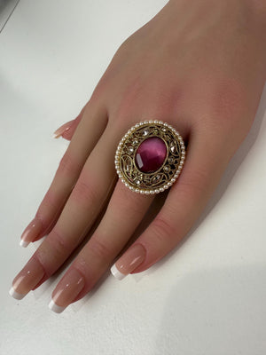 Kundan Polki Ring/Adjustable Ring/ Indian Ring/ Indian Jewelry/Indian Wedding jewelry/bridal accessories
