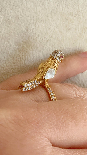 Moissanite Diamond Women ring/Adjustable Ring/ Indian Ring/ Indian Jewelry/Indian Wedding jewelry/Bird diamond ring