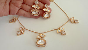Polki Kundan Gold Jewelry Moissanite necklace set/ Kundan Necklace / Indian Bridal Jewelry/Indian Wedding jewelry