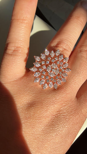 Rose gold diamond ring /Adjustable Ring/ Indian Ring/Rose gold Indian Jewelry/Indian Wedding jewelry/bridal accessories