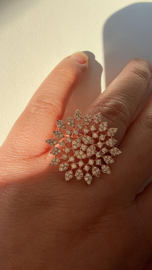 Rose gold diamond ring /Adjustable Ring/ Indian Ring/Rose gold Indian Jewelry/Indian Wedding jewelry/bridal accessories
