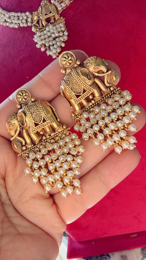 Elephant Choker Necklace /Indian Choker /Guttapusalu necklace /Temple jewelry/South Indian jewelry/Indian Wedding jewelry