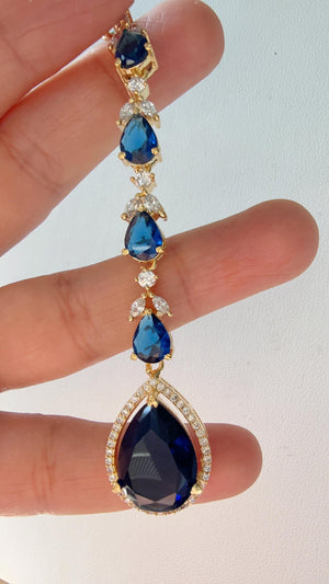 Diamond gold Tone Blue Maang tikka/ Indian Wedding Jewelry/ Pakistani Jewelry/ Matha patti/ Indian forehead jewelry/Indian Jewelry