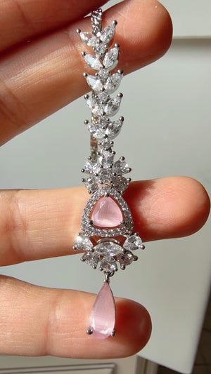 American Diamond Rhodium Maang tikka/ Indian Wedding Jewelry/ Pakistani Jewelry/ Matha patti/ Indian forehead jewelry/Indian Jewelry