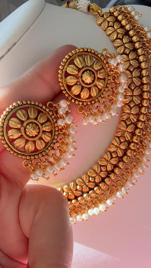 1 Gram gold choker/Antique Gold Necklace/guttapusalu necklace /temple jewelry//Amrapali necklace/ South Indian jewelry