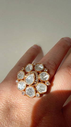Restocked Moissanite Polki Embellished Kundan Studs /Indian Jewelry /Statement Stud Earring/Kundan Stud Earrings/Cz Studs/Diamond Studs