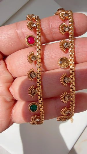 Gold plated Belly Chain/Kundan Belly chain /Bridesmaid Jewelry/Indian Belly Chain / Sash/tagdi/Indian Wedding Jewelry /Sari belt