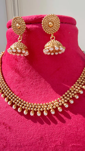 Antique Gold Necklace/Indian wedding jewelry/South Indian Jewelry/Wedding necklace/Temple Jewelry