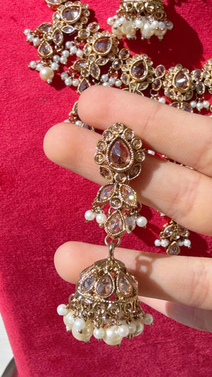 Antique gold kundan Polki Kundan necklace Set /bridal necklace/Indian wedding jewelry/Bridal necklace set/wedding Necklace