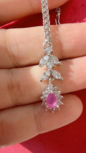 Diamond Rhodium silver Maang tikka/ Indian Wedding Jewelry/ Matha patti/ Indian forehead jewelryDiamond Tikka Indian Jewelry