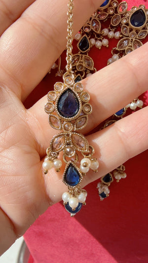 Antique kundan Polki blue Kundan necklace Set /bridal necklace/Indian wedding jewelry/Bridal necklace set/Indian wedding Necklace