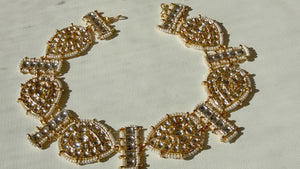 Kundan Pearl Sheesh Phool/matte gold Kundan Head Band/Matha phool/Indian Bridal Jewelry/Bridal Matha Patti/Kundan hair accessory