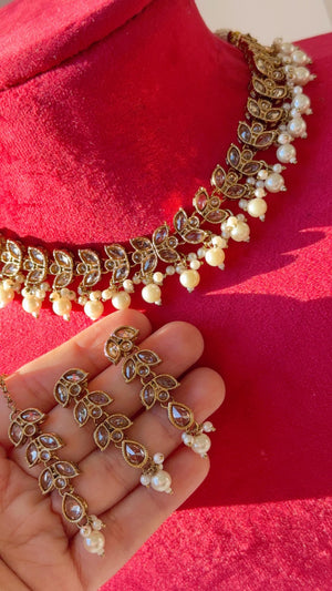 Antique Polki Kundan necklace/Wedding necklace/Bridal necklace/Indian necklace/Indian jewelry/Polki necklace