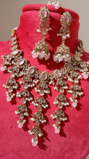 Antique Polki Kundan Baby pink choker Set/Kundan Choker/bridal necklace/Indian wedding jewelry/Bridal necklace set/Green wedding Necklace