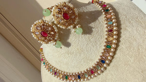 Antique Polki Kundan Fuchsia Pink necklace/Wedding necklace/Bridal necklace/Indian necklace/Indian jewelry/Bridesmaid's