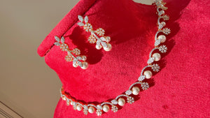 Rose gold Necklace diamond choker /Indian jewelry/ CZ Choker/Bridal choker/ Indian Necklace/2 Tone diamond choker/Gifts for Her