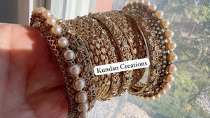 Antique Gold diamond Bangles /Flower Design real gold look like bangle design/Indian Bangles/ Indian jewelry/Filigree Antique Bangles