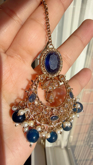 Antique Polki Kundan necklace with earrings and Tikka /Wedding necklace/Bridal necklace/Indian necklace/Indian jewelry/Polki necklace