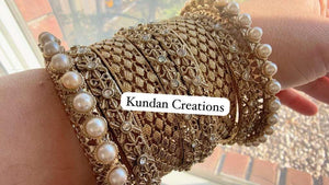 Antique Gold diamond Bangles /Flower Design real gold look like bangle design/Indian Bangles/ Indian jewelry/Filigree Antique Bangles
