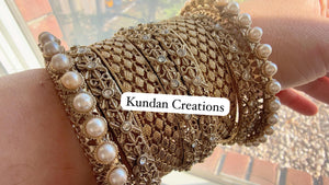 Antique Gold diamond Bangles /Flower Design real gold look like bangle design/Indian Bangles/ Indian jewelry/Filigree Antique Bangles