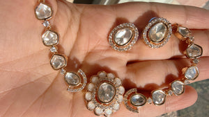 Sabyasachi-inspired Moissanite Kundan choker Necklace Set/ Kundan Moissanite choker set / Indian Jewelry/ Indian Wedding jewelry