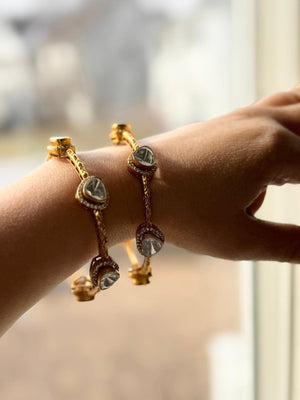 Meenakari Rajwadi kundan diamond bangle pair / Cz stone gold bracelet/indian bangles/Indian Jewelry /bridal jewelry/Indian bangles