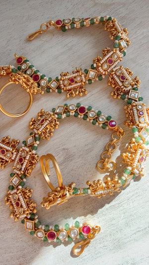 Pachi kundan Sabyasachi inspired Moissanite diamond Bridal Hathphool single /Diamond hand harness/Indian Jewelry/Hand Jewelry/Hathh Panja