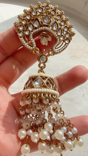 Moti Hair Brooch /Hair Clip/ Kundan Hair clips/Juda clip Choti/Kundan hair accessories/bridal hair jewelry