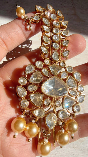 Moissanite Kalgi/ kalangi jewelry/ groom turban/ Kundan Kalgi / Bride groom jewelry/Bride groom jewelry/groom turban / brooch