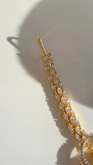 American Diamond 2 Tone Maang tikka/ Indian Wedding Jewelry/ Pakistani Jewelry/ Matha patti/ Indian forehead jewelry/Indian Jewelry
