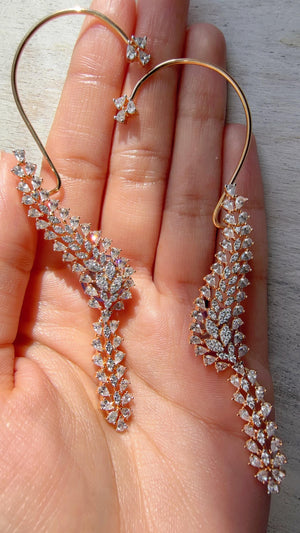 Diamond Earcuff 2 tone diamond Jhumkas/ear cuff jhumka / CZ Statement Ear Cuff earrings/Indian wedding jewelry
