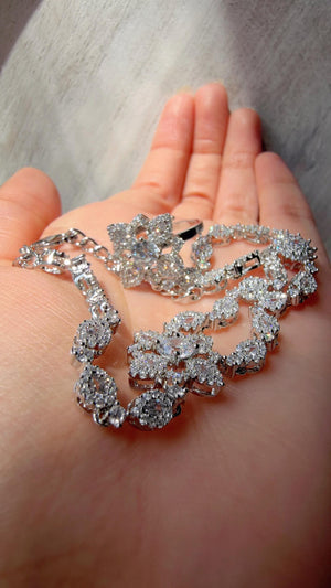 Rhodium Floral Haath Phool /Indian Hand Jewelry/Haath phool - Sahiba