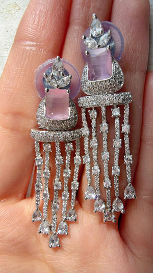 Crystal Tassel Statement Drop Earrings/Bridal earrings / Indian Wedding Danglers/Drop Dangle Earrings
