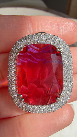 Ruby Hasli Necklace and Stud Earrings Set | Moissanite CZ Jewelry | Luxury Statement Set - Hellen