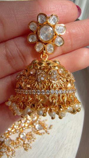 Pachi Kundan Bridal Necklace Set | Moissanite Polki Kundan Necklace | Indian Wedding Jewelry | Statement Necklace