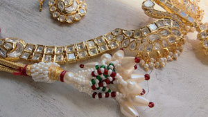 Pachi Kundan Bridal peacock Necklace Set | Moissanite Polki Kundan Necklace | Indian Wedding Jewelry | Statement Necklace