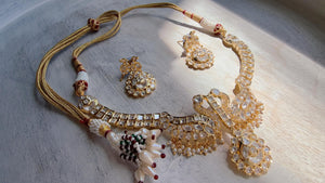 Pachi Kundan Bridal peacock Necklace Set | Moissanite Polki Kundan Necklace | Indian Wedding Jewelry | Statement Necklace