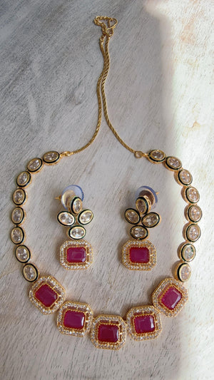 Polki Kundan Ruby necklace/Wedding necklace/necklace/Indian necklace/Indian jewelry/Polki necklace