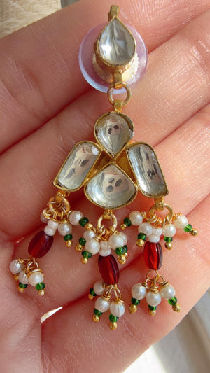 Pachi Kundan Invisible Jewelry Set | Elephant Kundan Jadau Invisible Necklace | Simple Drop Choker