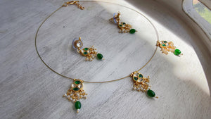 Pachi Kundan Invisible Jewelry Set | Elephant Kundan Jadau Invisible Necklace | Simple Drop Choker