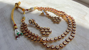 Polki Kundan Meena work Ruby Necklace Set with Earrings | Indian Bridal Wedding Necklace | Traditional Polki Necklace - Mehak