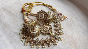 Antique Polki Kundan Mint pink Necklace Set with Earrings and Tikka | Wedding Bridal Necklace | Indian Jewelry | Bridal Jewelry | Alia
