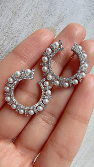 Diamond Rhodium Diamond studs /Indian Studs/Indian Jewelry/diamond Studs/Statement Stud Earring/Kundan Stud Earrings