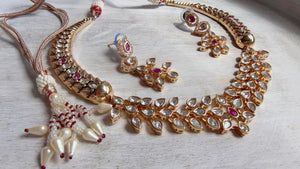 Ruby kundan hasli style Necklace Set Indian Bridal Wedding Jewelry / diamond Hasli /Indian Wedding jewelry