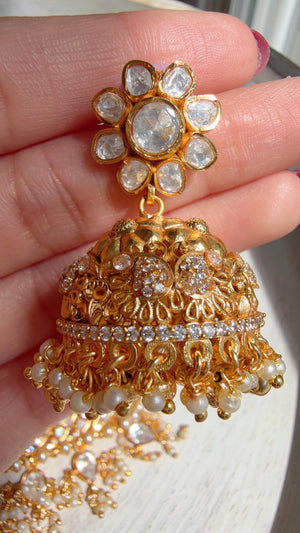 Pachi Kundan Bridal Necklace Set | Moissanite Polki Kundan Necklace | Indian Wedding Jewelry | Statement Necklace