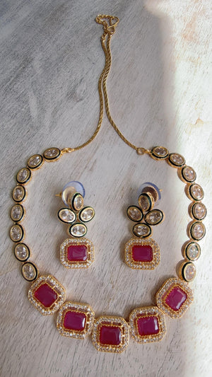 Polki Kundan Ruby necklace/Wedding necklace/necklace/Indian necklace/Indian jewelry/Polki necklace