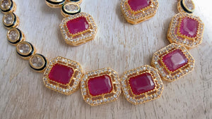Polki Kundan Ruby necklace/Wedding necklace/necklace/Indian necklace/Indian jewelry/Polki necklace
