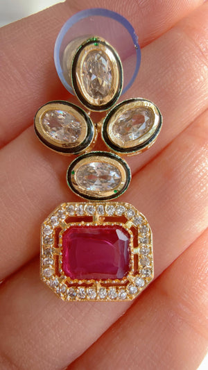Polki Kundan Ruby necklace/Wedding necklace/necklace/Indian necklace/Indian jewelry/Polki necklace