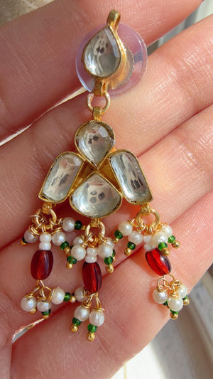 Pachi Kundan Invisible Jewelry Set | Elephant Kundan Jadau Invisible Necklace | Simple Drop Choker